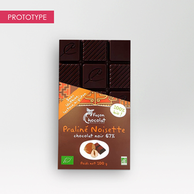Prototype Fourreau tablette chocolat