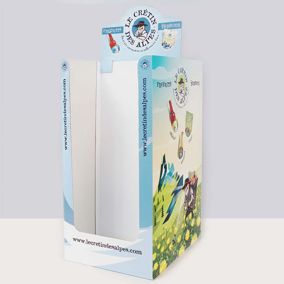 PLV box double 1/2 palette SAMOENS - Présentoir PLV carton - packaging en ligne