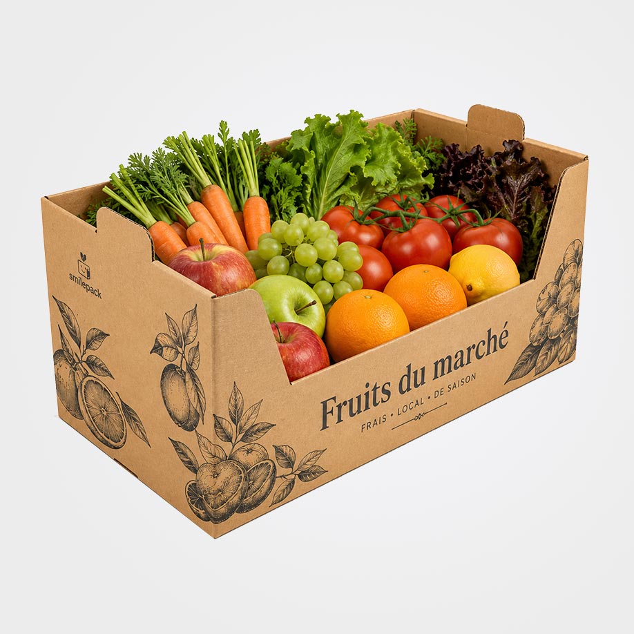 Cagette carton personnalisable FEFCO 0435 - Plateau carton personnalisé - fabrication française