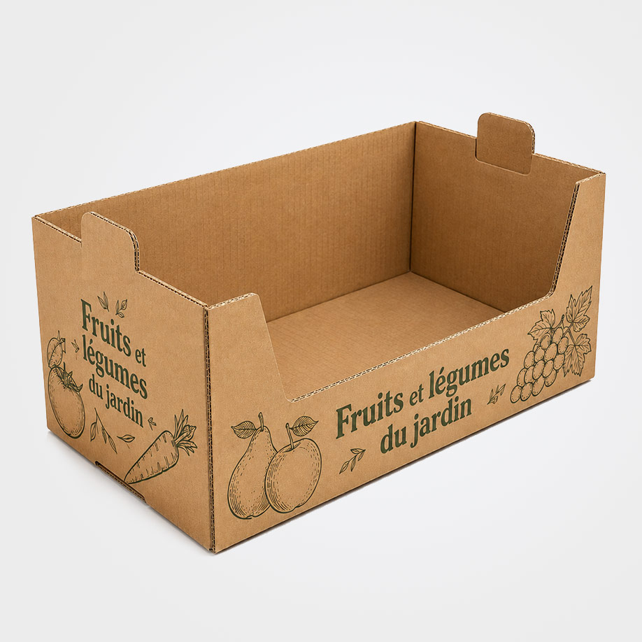 Cagette carton personnalisable FEFCO 0435 - Plateau carton personnalisé - prototype remboursé