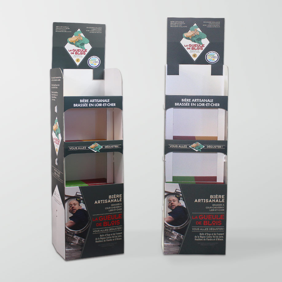 PLV 3 étagères MERIBEL - Présentoir PLV carton - packaging pas cher