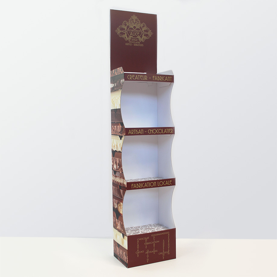 PLV 4 étagères AVORIAZ - Présentoir PLV carton - impression au meilleur prix