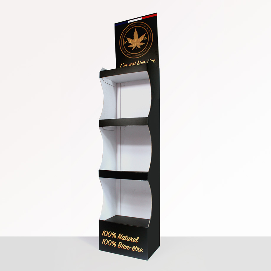 PLV 4 étagères AVORIAZ - Présentoir PLV carton - engagement écologique