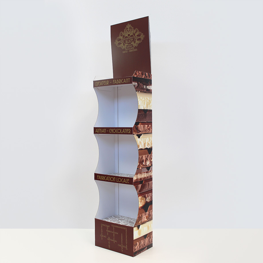 PLV 4 étagères AVORIAZ - Présentoir PLV carton - packaging pas cher