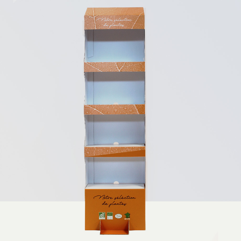 PLV 4 étagères ECRINS - Présentoir PLV carton - impression personnalisée