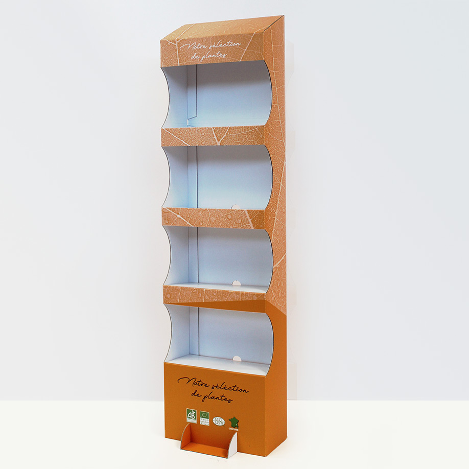 PLV 4 étagères ECRINS - Présentoir PLV carton - packaging en ligne