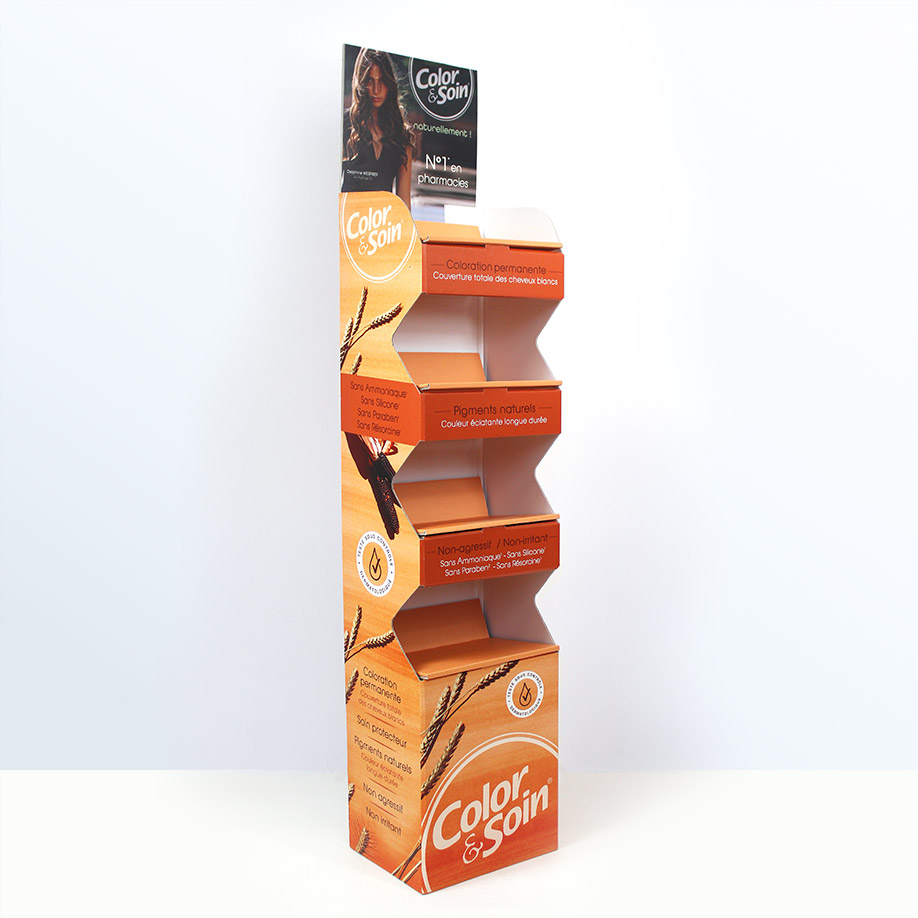 PLV 4 étagères OISANS - Présentoir PLV carton - packaging en ligne