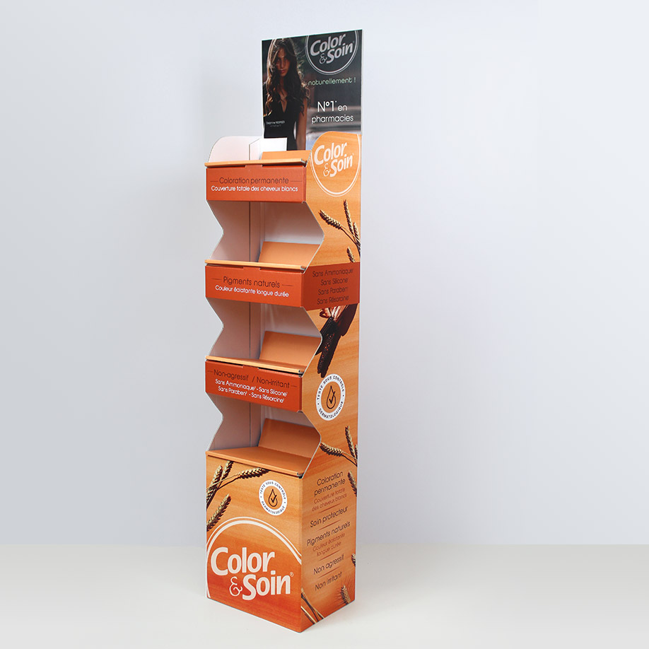 PLV 4 étagères OISANS - Présentoir PLV carton - délais rapides