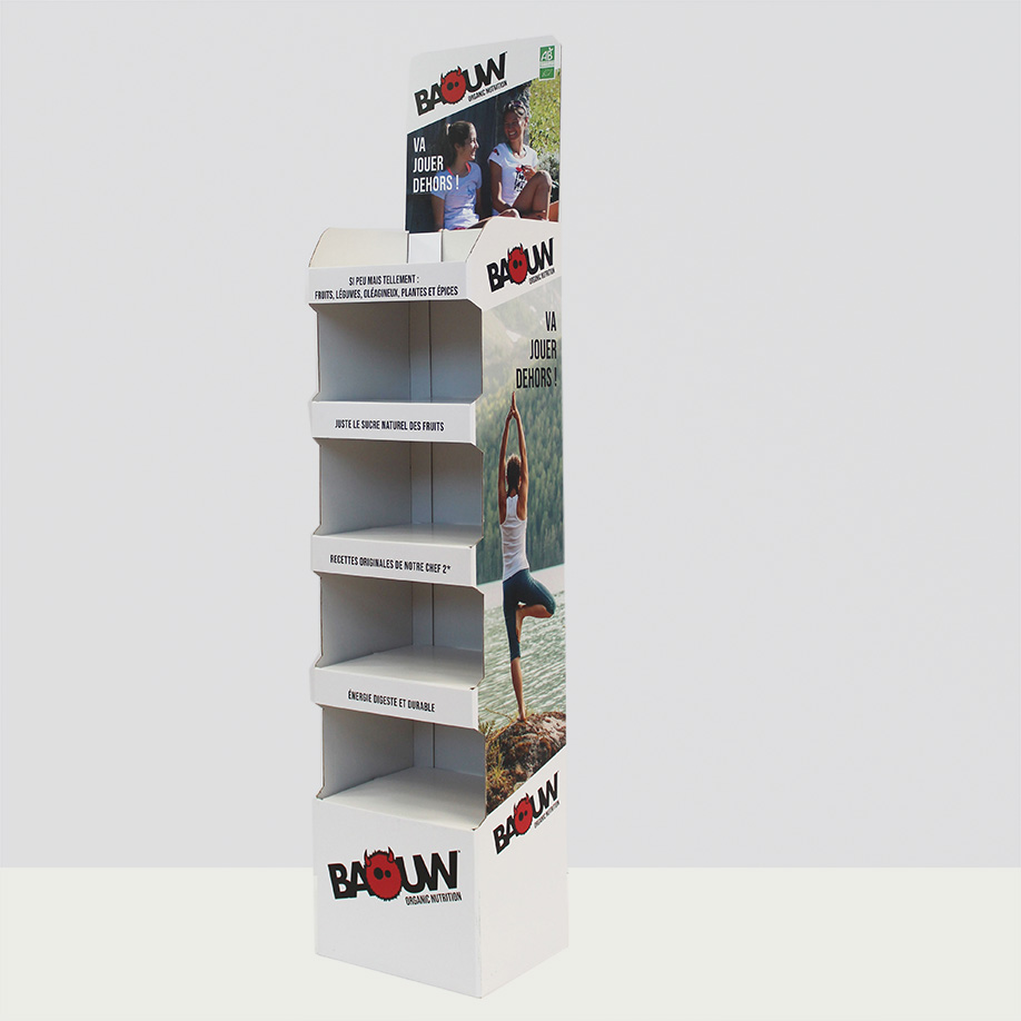 PLV 5 étagères CHAMONIX - Présentoir PLV carton - fabrication française