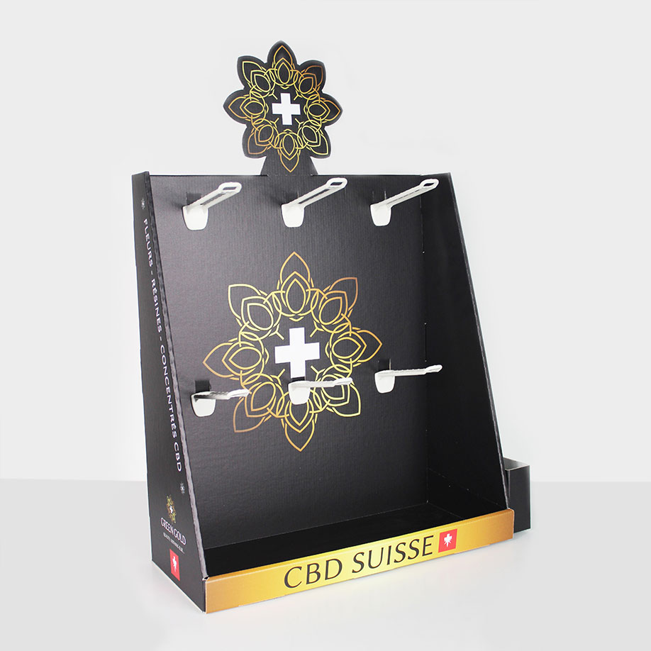 PLV comptoir Broches - Présentoir PLV carton - délais rapides