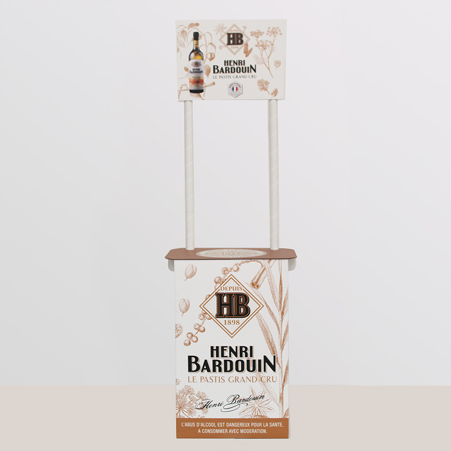 PLV dégustation comptoir TIGNES - Présentoir PLV carton - packaging pas cher