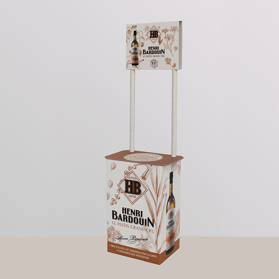 PLV dégustation comptoir TIGNES - Présentoir PLV carton - fabrication française