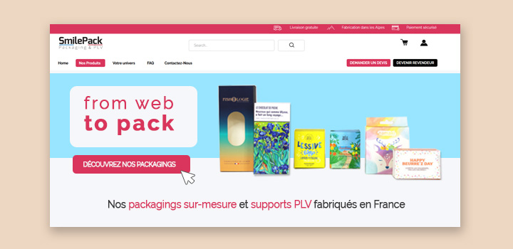 Une plateforme web-to-pack intuitive - smilepack.fr - impression, packaging sur mesure et emballage personnalisé