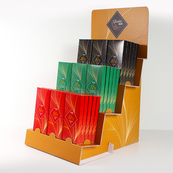 plv comptoir tablette de chocolat - voir le produit plv comptoir tablette de chocolat - emballages personnalisés pour l’univers du chocolat - smilepack.fr