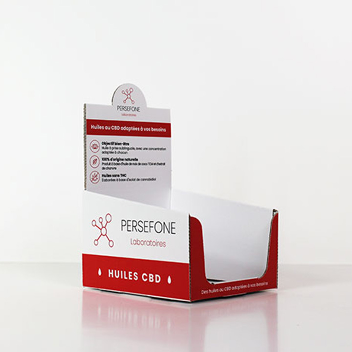 PLV de comptoir sur-mesure - smilepack.fr - impression, packaging sur mesure et emballage personnalisé